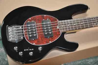 5Strings Ernie Ball Black Electric Bass Guitar Red Pearl Pickguard Professional - Image 1 of 4