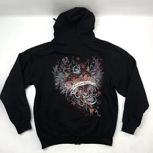 Monte Carlo Las Vegas Diablo's Cantina Vegas Black Graphic Glitter Hoodie Size M - Picture 1 of 9