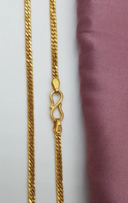 男式金链 22K 古巴链式项链正品黄金链 — 第 1/4 张图片