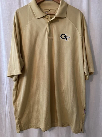 Georgia Tech Yellow Jackets Polo Men’s XXL Collar  Shirt Embroidered Team Issued Cover