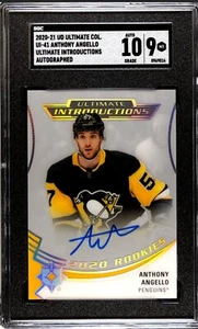 Anthony Angello 2020-21 Ultimate Introductions Auto SGC 9_10 Penguins RC SP - Picture 1 of 2