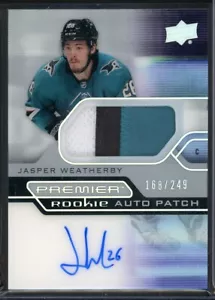 Parche automático de acetato Premier 2021-22 Upper Deck #ARJW Jasper Weatherby/249 - Imagen 1 de 2