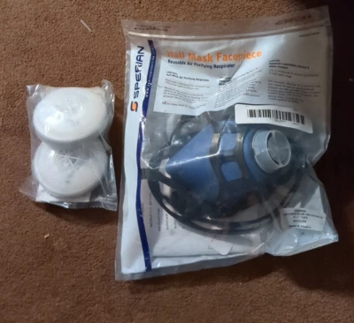 SPERIAN Half Mask Respirator, Threaded, With 2 Filter Cartridges , R95, White - Image 1 of 4
