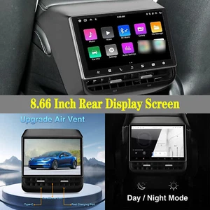 Newest 8.66 inches Rear Display Fit For Tesla Model Y 3 Android 13 WIFI New - Picture 1 of 9