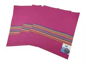 Set of 4 PVC Indoor Outdoor Waterproof Placemats Rainbow Stripe - Picture 1 of 7