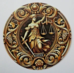 ALUPLATTE BEDRUCKT LA JUSTICE - Durchmesser 20 cm - Nr. 03 - Bild 1 von 1