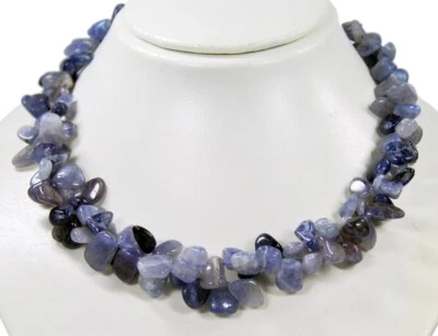 Beautiful Necklace Made Of The Gemstone Iolite Water Sapphire In Chip Shape - Image 1 of 2
