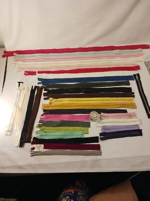 30 VTG Zippers Metal Invisible Plastic From 4"-28" Queen Mark Quik Swift Japan  - Image 1 of 4