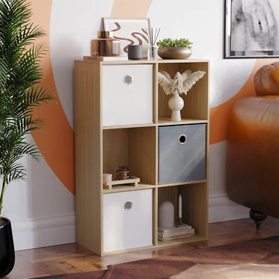 SALE 2x3 Cube Storage Unit Book  Display Shelf Cabinet Furniture Oak - Image 1 of 4