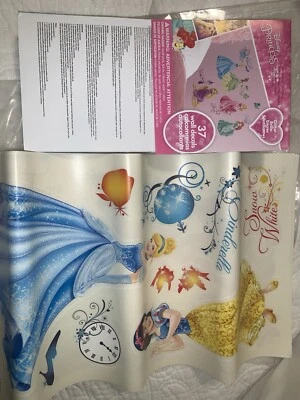 37 calcomanías de pared calcomanías brillantes decoración Ariel Rapunzel princesa Disney DEBUT REAL Foto 1 de 4