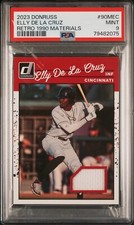 2023 Donruss Elly De La Cruz 1990 Retro Rookie Jersey Material Reds PSA 9! POP 2