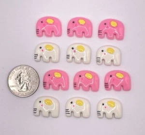 12 Stck. x 3/4 Zoll Harz Elefant Flatback Verzierung/Haarschleifen/Clips/niedlich SB56 - Bild 1 von 3
