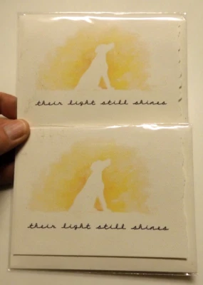 2 Cards Piccola Arts with Sympathy for PET Sympathy Their Light Still Shines Dog - Image 1 of 4