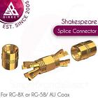 Shakespeare Gold plated Centerpin PL258 Splice Connector - RG-8X / RG58/AU Coax