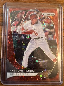 2020 Panini Prizm #1 Anthony Rendon Prizm Red Donut Circles 94/99 LA Angels
