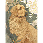 Golden Retriever Dog Nature Pastel Colour Canvas Poster Print Picture Wall Art