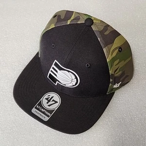 '47 Bramble Indiana Pacers Captain Snapback Hat - Black Camo One-Size Uni-Sex - Picture 1 of 4