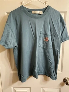 Elizabeth Liz Claiborne Damen Gr. 1 Plus 100% Baumwolle Kurzarm Blau Hemd - Bild 1 von 4