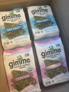 Gimme Roasted Seaweed Snacks 12x 6 Sea Salt 6 Teriyaki - Picture 1 of 2