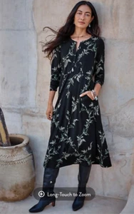 J. Jill Women's Pure Jill Dark Gray/Green Multi Stretch Knit Midi Dress 2X - Picture 1 of 8