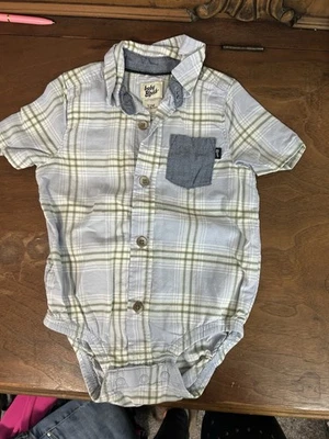Body de manga corta a cuadros Baby B’gosh, talla 12 meses Foto 1 de 4