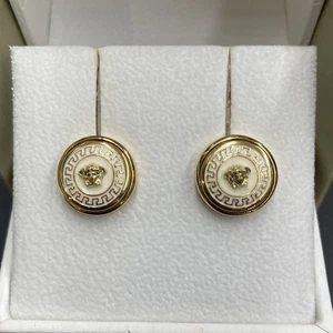 Versace Medusa Medallion Gold Tone Stud Earrings DG2D994 - Picture 1 of 6