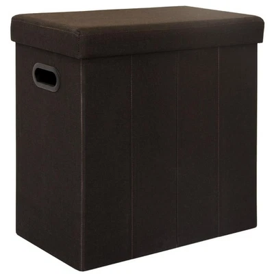 Faltbarer Wäschekorb 70L Wäschetruhe mit Deckel Wäschebox Wäschetonne Leinen - Bild 1 von 4