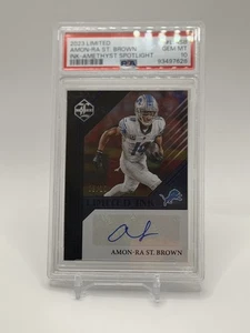 Foco de tinta-amatista Panini Limited 2023 - Amon-Ra St. Brown automático/10 PSA 10 - Imagen 1 de 2