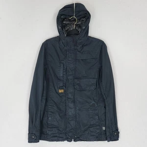 G Star Jacket Mens Small Washed Black Reyes Hooded Overshirt Raw Utility - Picture 1 of 14