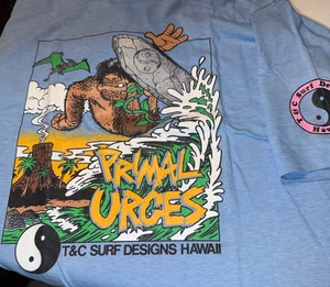 80's T&C Surf Designs T-shirt Men's Small  Light Blue - Picture 1 of 2