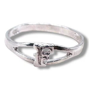 Initial Letter F Ring 925 Sterling Silver Baby Pinky Ring Size 4.25 - Picture 1 of 15