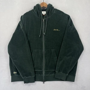 Lacoste Live Velour Hoodie Jacke Herren 3XL Grün Full Zip Logo Sweatshirt Taschen - Bild 1 von 12