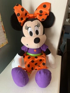 Disney Minnie Mouse 10" Halloween Peluche Peluche Bambola Pois Fiocco - Foto 1 di 15