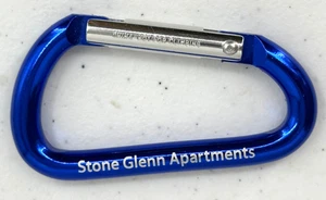 Stone Glenn Apartments Blue Aluminum Carabiner Spring Snap Link Hook Keychain - Picture 1 of 4