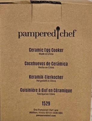 Керамическая яйцеварка шеф-повара — товар No1529 — силиконовый рукав и крышка, белая/серая - Изображение 1 из 2