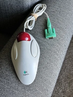 Logitech Marble Mouse T-CM14 Trackball Computer Mouse PS/2 Wired  with Adapter - Image 1 of 4