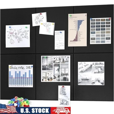 Juego de tablón de anuncios de fieltro 6 paneles tablón de pasadores reducción de ruido protector de pared nuevo Foto 1 de 4