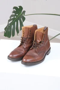 Purdey Herren Braun Leder Derby Stiefel Schuhe Größe 46 Made in England - Bild 1 von 11