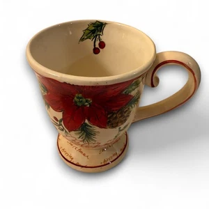 Maxcera Weihnachten Weihnachtsstern Feiertag Tasse Keramik rot grün Stechpalme Design - Bild 1 von 5
