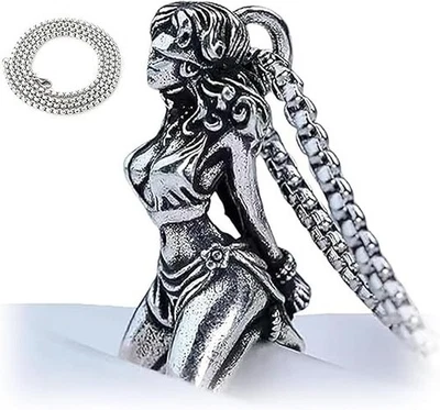 Silver Plating Suffering Goddess Pendant Necklace For Men, Vintage  - Image 1 of 4