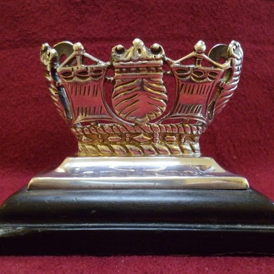 Antique Edwardian Silver Royal Naval Galleon Menu Holder - Mappin & Webb, 1903 - Image 1 of 4