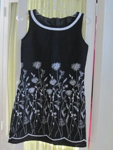 NWOT MAGGIE BREEN FUNTASIA TOO girls black linen floral special occasion dress 7 - Picture 1 of 3