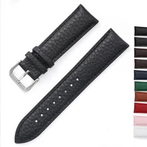 Correa de reloj de grano con patrón de lichi correa de cuero genuino pulsera 16 mm 18 mm 20 m ~ - Imagen 1 de 30