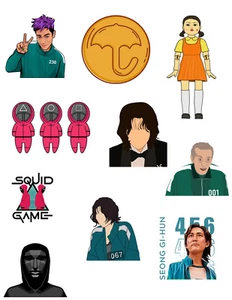 Pack de pegatinas de juegos de calamares - Imagen 1 de 1