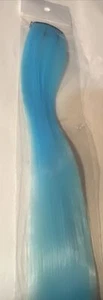 15pcs Sky blue Synthetic Clip In Hair Extensions 21"  Straight For Cosplay - Picture 1 of 9