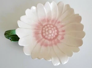 DE COLECCIÓN CERÁMICA FLOR CARAMELO PLATO BARATIJA 7" Blanco Verde Mango Acabado Craquetado - Imagen 1 de 4