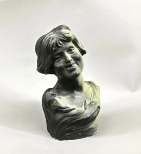 9138020 Skulptur Kleine Frauenbüste um 1900 Keramik/Terrakotta H12cm - Bild 1 von 6