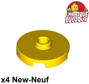 Lego 4x Tile Round plaque rond lisse open stud 2x2 jaune/yellow 18674 NEUF - Picture 1 of 1