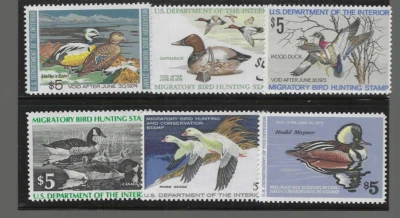 6 $5 DUCK STAMPS (RW40, 41,42,43,44,45) MNH $81 FS - Image 1 of 4