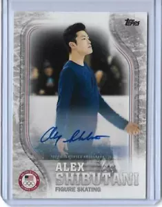 2018 TOPPS OLYMPICS ALEX SHIBUTANI FIGURE SKATING AUTOGRAPH AUTO CARD #US-21 /50 - Picture 1 of 2